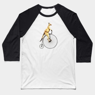 Kangaroo on a Penny Farthing Funny Baseball T-Shirt